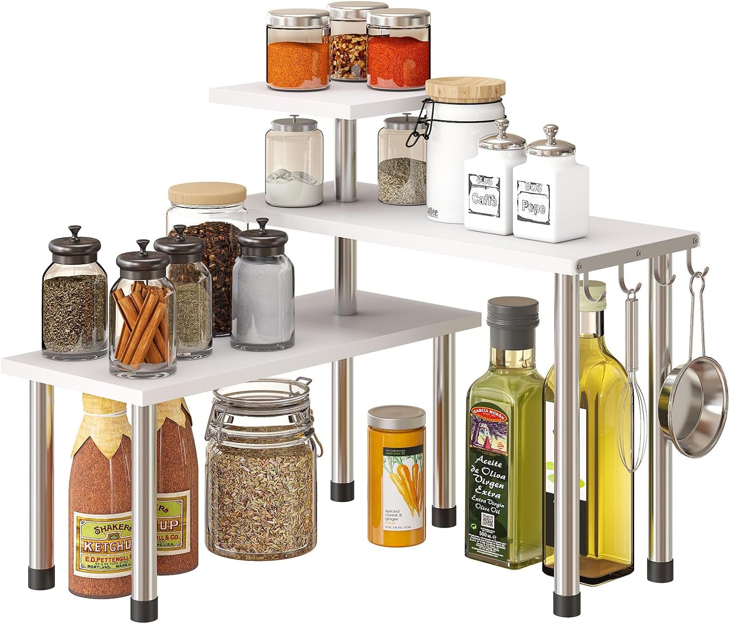 Organizer Tables, Organization, Moveable Corner Shelf for Kitchen, Bathroom , Spice Rack , Coffee Area, Dresser Table -3 Tier Organizer Tables, Organization, Moveable Corner Shelf for Kitchen, Bathroom , Spice Rack , Coffee Area, Dresser Table -3 Tier